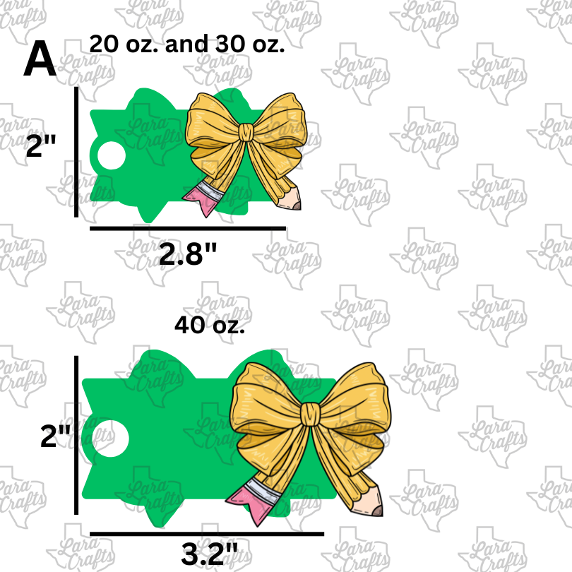 Cup Toppers | Pencil Bow