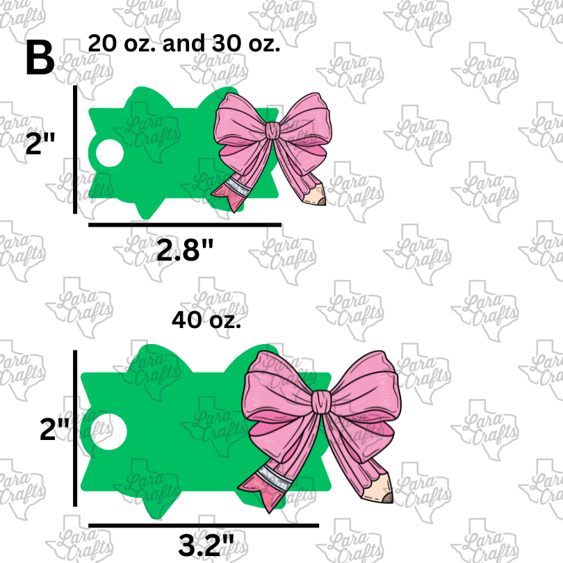 Cup Toppers | Pencil Bow