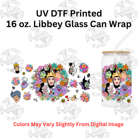 Villain Mommies  | UV Glass Can Wraps | 16 oz Libbey Glass Can
