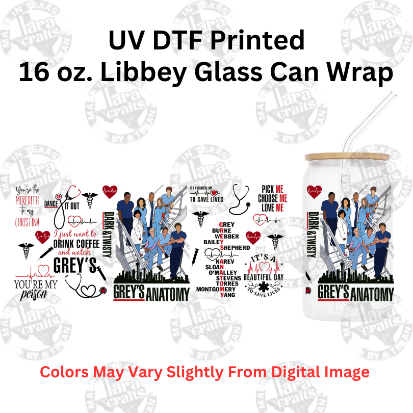 Dr Interns  | UV Glass Can Wraps | 16 oz Libbey Glass Can