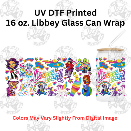 Retro Lisa  | UV Glass Can Wraps | 16 oz Libbey Glass Can