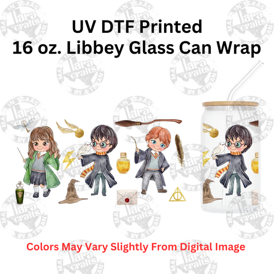 Wizard Friends | UV Glass Can Wraps | 16 oz Libbey Glass Can